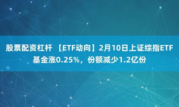 股票配资杠杆 【ETF动向】2月10日上证综指ETF基金涨0.25%，份额减少1.2亿份
