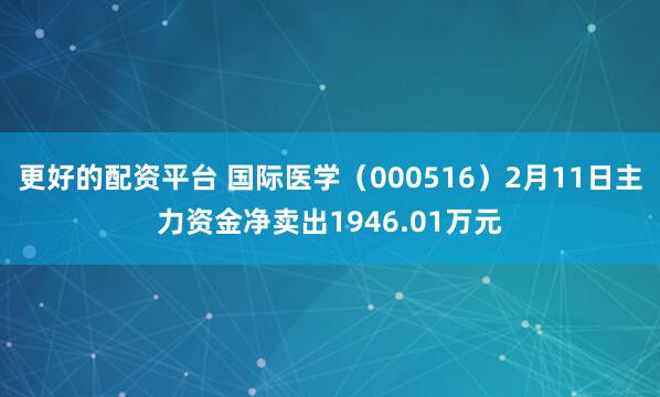 更好的配资平台 国际医学（000516）2月11日主力资金净卖出1946.01万元