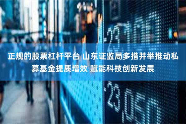 正规的股票杠杆平台 山东证监局多措并举推动私募基金提质增效 赋能科技创新发展