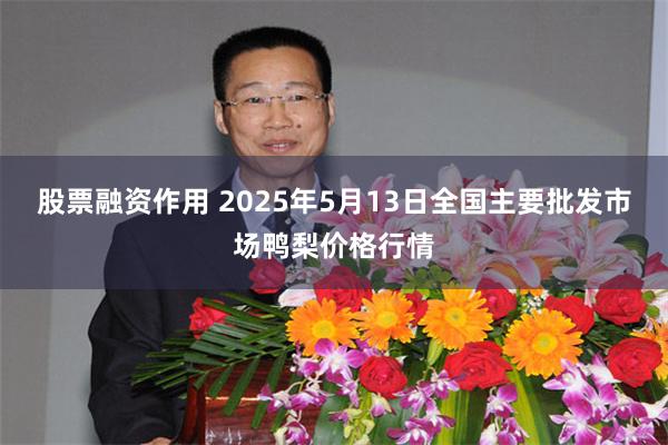 股票融资作用 2025年5月13日全国主要批发市场鸭梨价格行情
