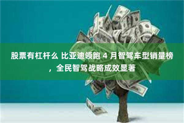股票有杠杆么 比亚迪领跑 4 月智驾车型销量榜，全民智驾战略成效显著