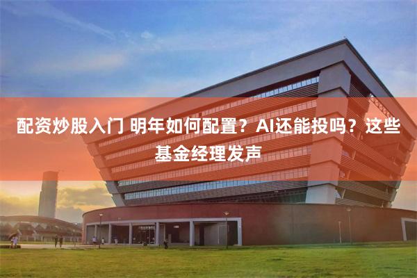 配资炒股入门 明年如何配置？AI还能投吗？这些基金经理发声